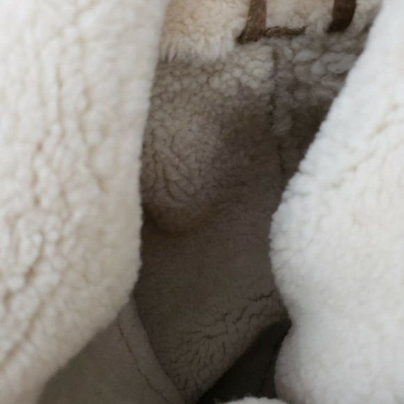 Vtg Knights Tailors Shearling Lined Suede Coat M - Picture 8 of 9